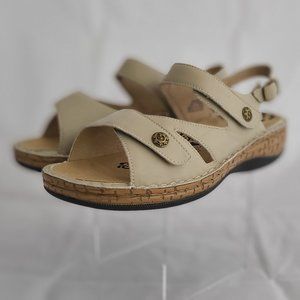 Propet Jocelyn sandals in cream leather, size 11 2E